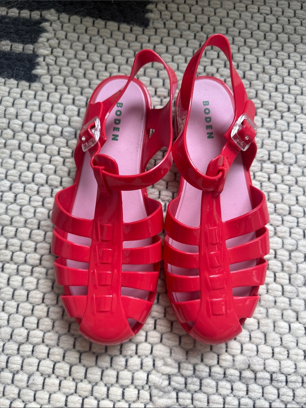 Boden Red Jelly Strappy Slingback Sandals size 39